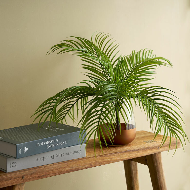 【最大500円クーポン】 フェイクグリーン パームリーフ 高さ 46cm 観葉植物 グリーン アーティフィシャルフラワー アートフラワー 造花 アートプランツ ディスプレイ おしゃれ ナチュラル ボタニカル エスニック リビング カフェ 店舗 インテリア 雑貨 西海岸[94142] 3