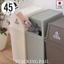 【値下げ】スタッキングペール 45L 幅28 奥行45 高さ67cm ペール ダストボックス ごみ箱 ゴミ箱 おしゃれ インテリア