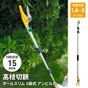 【ポイント5倍 08/22 12:00-09/05 09:59】高枝切りバサミ 1.4〜3.1m 3段式 18段伸縮 高枝切り はさみ キャッチ機能 アンビル刃...