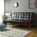 【楽天スーパーSALE10%OFF】【値下げ】ソファ ソファー 2.5人掛け レザー 北欧 おしゃれ 幅150 座面高40 天然木 木肘 シンプル 合成皮革 ヴ...