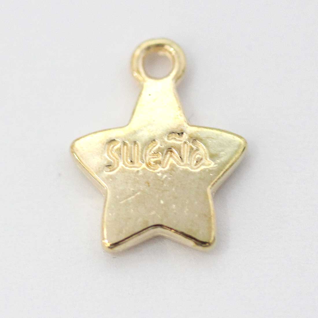 【20個パック】メタルチャーム 【スター 星】【ゴールド 色】【15mm×12mm】sgy-1137-20p (金色 金 チャーム 手芸 材料 パーツ ハンドメイド 金具 ネックレス キーホルダー ストラップ よつば ほし）