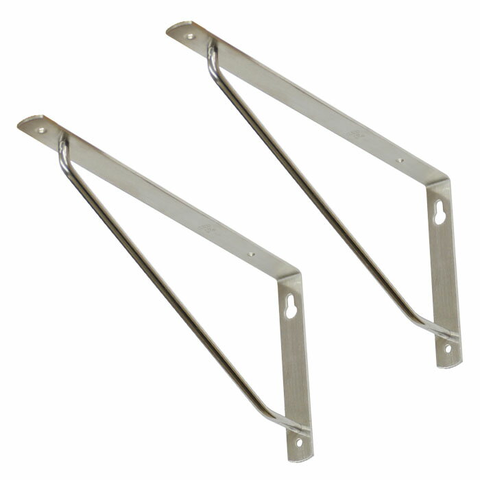 【2個セット】ケイジーワイ工業 ステンレス アーム棚受 210×105mm ねじ付き 棚受け おしゃれ 金具 ブラケット シルバー KGYのサムネイル
