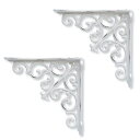 【2個セット】棚受け金具 POSH LIVING アイアンブラケット ホワイト 62033