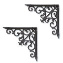 【2個セット】棚受け金具 POSH LIVING アイアンブラケット ブラウン 62040