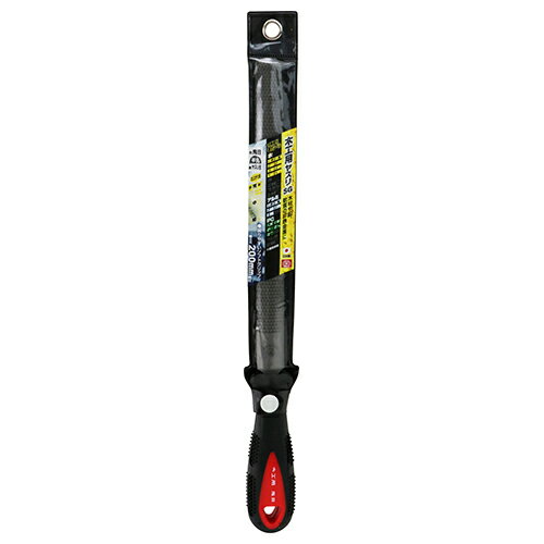 SK11 木工用ヤスリ ソフトグリップ 鬼目 半丸 200mm 柄付 ツボサン 藤原産業 工具 木材