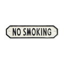 サインプレート「NO SMOKING」 ホワイト 63589 アイアン 禁煙 ノースモーキング 分煙 20cm 5cm ドア サイン プレート 鋳鉄 ディスプレ...