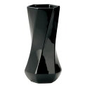 陶器花瓶 モノトーンフラワーベース 六角ひねり M ブラック 9×H18cm 005-B/BK【KEI ケー・イー・アイ 4530254056806】