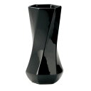 陶器花瓶 モノトーンフラワーベース 六角ひねり S ブラック 2個組 7×H14cm 005-C/BK【KEI ケー・イー・アイ 4530254056820】