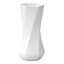 陶器花瓶 モノトーンフラワーベース 六角ひねり S ホワイト 2個組 7×H14cm 005-C/WH【KEI ケー・イー・アイ 4530254056837】