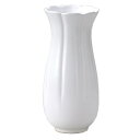 陶器花瓶 モノトーンフラワーベース 花型 L ホワイト 11×H24cm 006-A/WH【KEI ケー・イー・アイ 4530254056851】