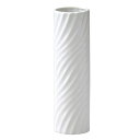 陶器花瓶 モノトーンフラワーベース 寸胴 波模様 S ホワイト 2個組 6×H16cm 003-C/WH【KEI ケー・イー・アイ 4530254056714】