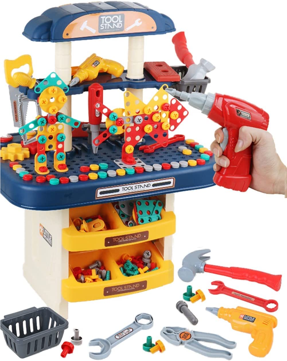大工さん 大工さんおもちゃ 工具セット 男の子 大工さんごっこ 組み立て ミニ作業台 おままごと ごっこ遊び 子供おもちゃ クリスマス プレゼント