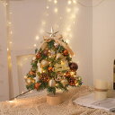 クリスマスツリー 卓上 ミニクリスマスツリー 約45cm 人工松 クリスマス飾り led ライト付き 電池式 オーナメント付き キラキラ 雰囲気満々 簡単な組立...