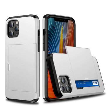 iPhone12 / iPhone12mini / iPhone12Pro / iPhone12ProMax ケース カバー 背面ケース Credit card armor case カード収納 カードホルダー ハイブリッド 二重構造 耐衝撃 異素材組み合わせ バイカラー ホワイト ネイビー ブラック グレー レッド