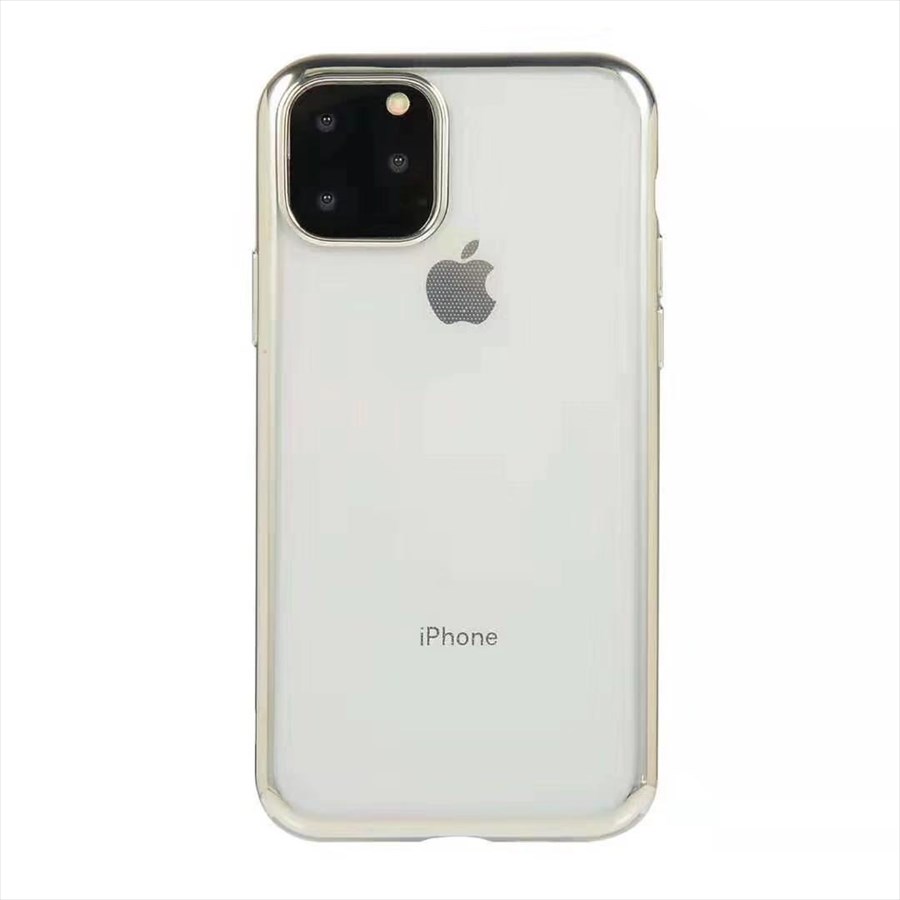  iPhone13 (6.1inch) 背面タイプ ケース カバー ソフトケース 縁入りクリアケース 透明 フチカラー フチ フレーム メタリック メッキ TPU素材 マイクロドット加工 密着痕防止 シルバー