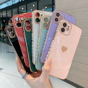  iPhone SE3 / SE2 / 7 / 8 対応 ケース カバー 背面タイプ ソフトケース ハート メタリック メッキ カメラレンズカバー パステルカラー くすみカラー シンプル かわいい おしゃれ