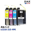 LC219BK/215-4PK ʃ^Cv 4FZbg IC`bvt ݊CN cʕ\\ ( LC219BK A LC215C A LC215M A LC215Y ) Ή@F MFC-J5720CDW MFC-J5620CDW MFC-J5820DN