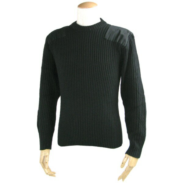 楽天ZAKKA-TOWNアメリカ軍 コマンド セーター M ブラック アクリル コットン肘あて 肩当付 米軍 レプリカ ミリタリーウェア 軍モノ （メーカー直送）