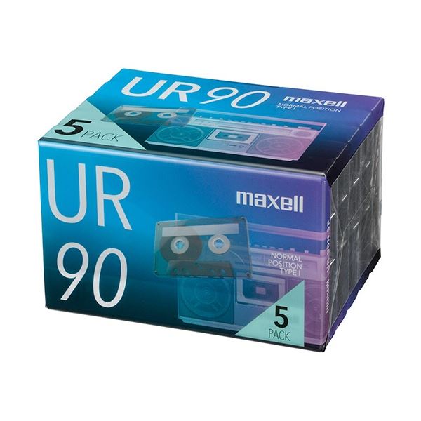 (まとめ) マクセル 音楽用カセットテープ「UR」 90分 UR-90N5P 1パック(5巻) 【×5セット】(メーカー直送)