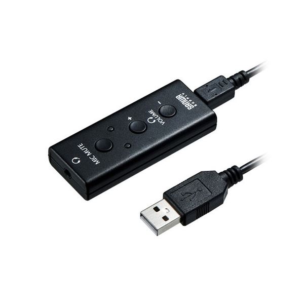 サンワサプライ USBオーディオ変換アダプタ 4極ヘッドセット用 MM-ADUSB4N (メーカー直送)