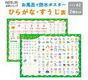 ノートライフ お風呂ポスター ひらがな 数字 A2 サイズ(60×42cm)2枚セット(2〜5歳向け)(ヒラガナ 平仮名 すうじ 時計 かわいい 防水 お受験 ...