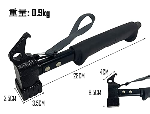 Sutekus 鍛造ハンマー 高強度 手に馴染みやすい ラバーグリップ仕様 キャンプ用 ペグ打ち＆抜き (ブラック) 2