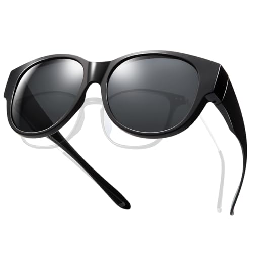 [TINHAO] サングラス レディース めがねの上から偏光サングラス オーバーサングラス 99.9%紫外線カット 眼鏡の上から ドライブ/旅行/外出 ファッションサングラス
