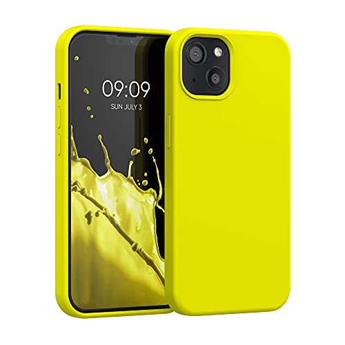 kwmobile Case Compatible with Apple iPhone 13 Case - TPU Silicone Phone Cover with Soft Finish - Lemon Yellow