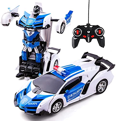 楽天雑貨便利くいしんぼうWEECOC ロボットおもちゃ 変形玩具車 RCカー 2合1 ラジコン 遠隔操作 変形することができる 子供の好きなギフト （青）