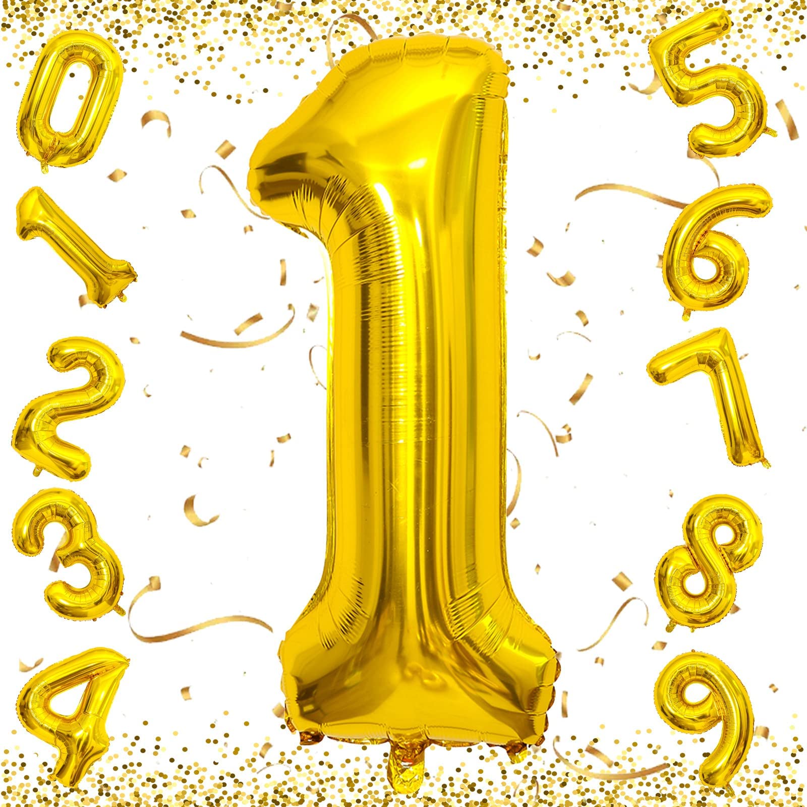 EXGOX 数字 バルーン ライトグリーン 大きい 誕生日 ナンバー 1 アルミ風船 32インチ ハッピーバースデー パーティー 成人式 入学 卒業式 記念日 お祝い 飾り付け