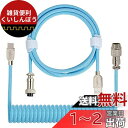 Twozoh USB C ゲーミングキーボード コイルケーブル ダブルスリーブ 機械式 取り外し可能 メタル アビエイター キーボードケーブル (ブルー) 適格請求書発行可