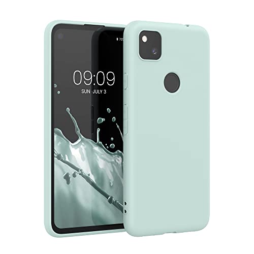 kwmobile スマホケース 対応: Google Pixel 4a ケース - 耐衝撃 滑り止め ソフト TPU シリコン - クール ミント