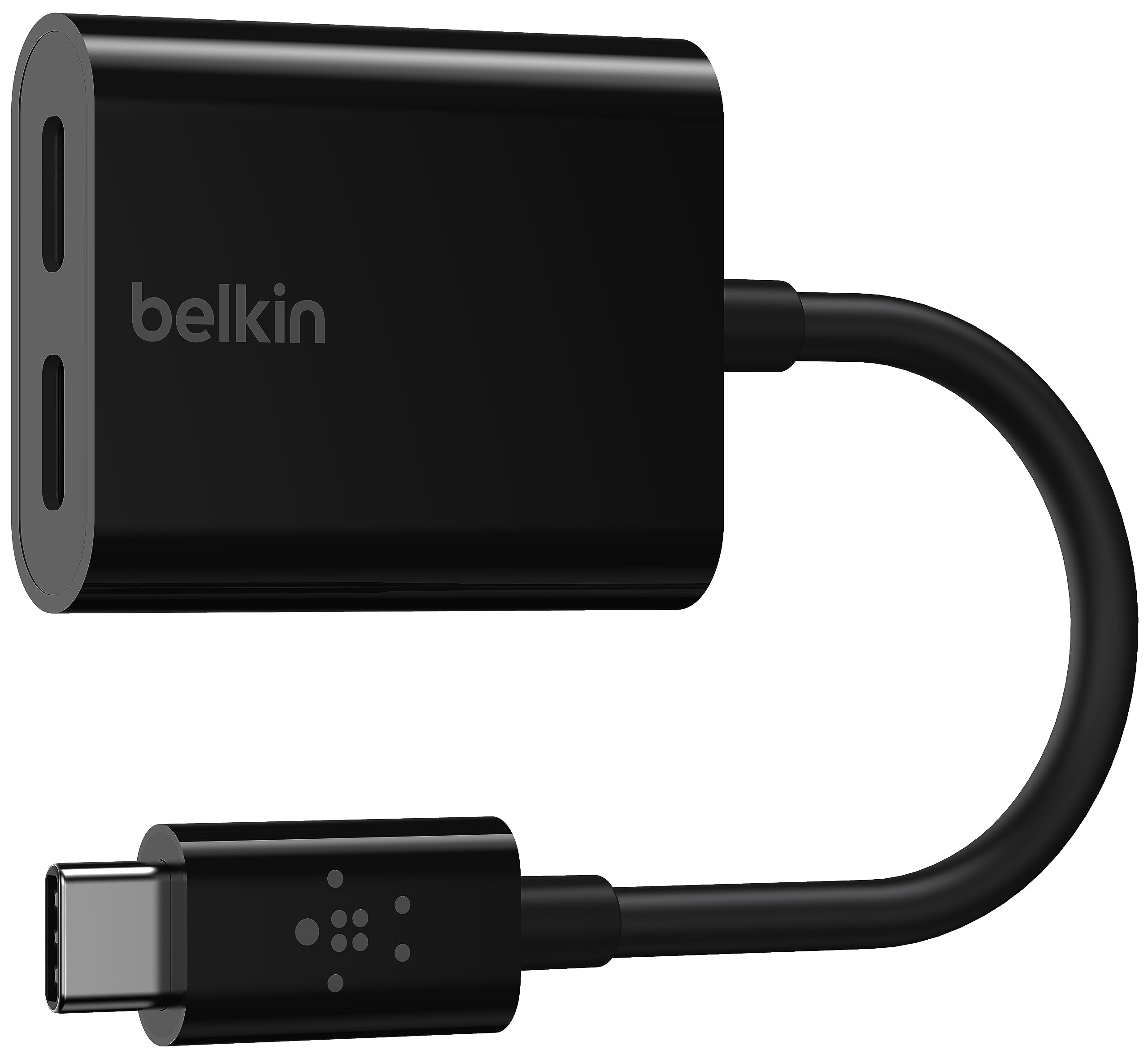 Belkin USB-C デュアルアダプター Andoroid スマートフォン Galaxy/Xperia/Google Pixel/iPad Pro/iPad Air(4th gen) /iPhone 15 対応 超高耐久 イヤホン・充電同時 F7U081BTBLK