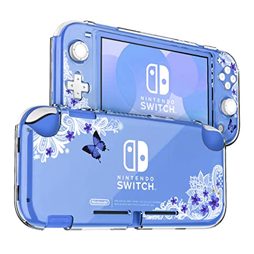 DLseego Switch Lite 用 ケース ニンテンドースイッチ ライト Switch Lite カバー クリアケース スイッチ ライト ケース 分離式カバー PC素材 透明スイッチライトカバー 超軽量 耐衝撃 傷つけ防止 全面保護 取り外し簡単 押し花 可愛い 蝶 1