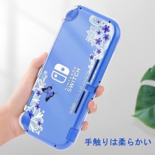 DLseego Switch Lite 用 ケース ニンテンドースイッチ ライト Switch Lite カバー クリアケース スイッチ ライト ケース 分離式カバー PC素材 透明スイッチライトカバー 超軽量 耐衝撃 傷つけ防止 全面保護 取り外し簡単 押し花 可愛い 蝶 3