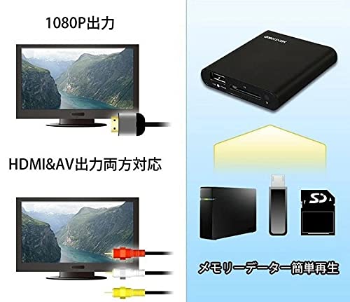 アルテマ PC不要！ 極小型 映像 再生機器 デジタル マルチメディアプレーヤー 大画面テレビや液晶モニターなどで簡単動画再生 SD/USB/HDD HDMI出力 対応 黒色 日本語取扱説明書付属 3