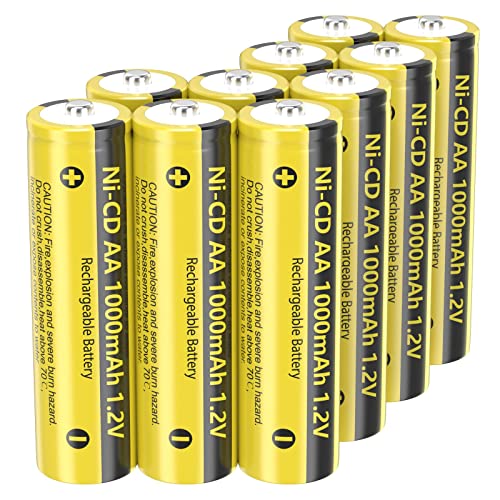 PKCELL ニカド電池 単3形 1.2V ニッカド 充電電池 NICD AA1000mAh (10本組)