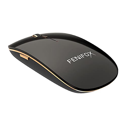 Bluetooth マウス, FENIFOX 無線 マウス ワイヤレス 静音小型薄型 携帯 人間工学 音がしない 光学式 Mouse Laptop Computer PC Mac 用 - 黒い ブラック 1