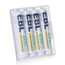 EBL 単6電池 充電式 タッチペンに適用 ケース付き 液漏れ防止 約1200回充電可能 ニッケル水素電池 単六電池 4個入り 400mAh aaaa 充電池