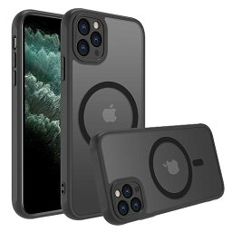 iPhone 11 Pro Max ケース iPhone11 Pro Max ケース iPhone11 Pro Maxケース スマホカバー マット半透明 マグネット搭載 ワイヤレス充電 耐衝撃 指紋防止 滑り止め 米軍MIL規格・Magsafe対応 アイフォン11 Pro Max 用カバー6.5 インチ PinLiSheng (ブラック, iPhone 11