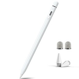 Adrawpen タッチペン iPad ペン【2023年最新型 POMペン先/導電繊維ペン先 2in1】 スタイラスペン 高感度 高精度 傾き感知 磁気吸着 パームリジェクション付き USB-C充電式 iPad/iPad Air/iPad mini/iPad Pro 2018年以降iPadに対応