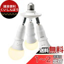 DiCUNO LED電球専用 3分岐ソケット E26口金 LED電球付き 60W相当 9W 電球色 2700K 照射角度可調