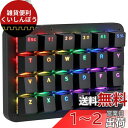 Koolertron 片手キーボード マクロキーボード ゲーミングキーボード メカニカルキーボード RGBバックライト カスタマイズ可能 左手デバイス 23キーフルプログラマブル ブラック 青軸 ミニキーボード テンキー ショットカットキー 小型キーボード Type-C有線 ポータブル