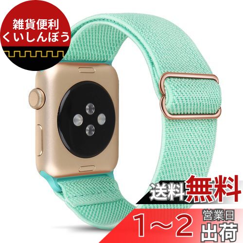 弾性スポーツソロループ コンパチブル Apple Watch バンド49mm 45mm 44mm 42mm、ナイロン編組スポーツループ、交換用ベルトApple Watch SE2 SE シリーズ9/8/7/6/5/4/3/2/1用 (シアンブルー)