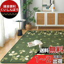 Keusnix カーペット ラグ ラグマット滑り止め付 洗える 185×185cm 約2畳 絨毯 防ダニ 抗菌 防臭 オールシーズン快適に使用 床暖房 ホットカーペット対応 ふわふわ肌触り フランネルラグ リーフ・グリーン