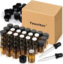 Teenitor 精油小分け 遮光瓶 2ml 36本セット 遮光ガラス瓶 スポイト付け 遮光ビン アロマ保存容器 アロマオイル瓶 香水瓶 化粧水瓶 茶色