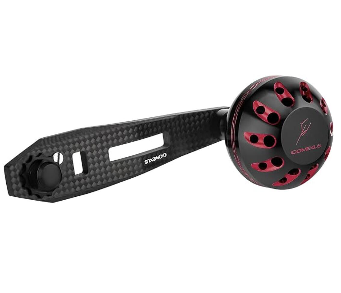 ゴメクサス　FL75　リールハンドル　ダイワ (Daiwa) シマノ (Shimano)　ベイトリール対応　シングルハンドル　オシアコンクエスト　バルケッタ　フォースマスター　両軸リール　ハンドル交換　75mm　ハンドルノブ付き　タイラバ　ライトジギング　パワーゲーム釣り　超軽