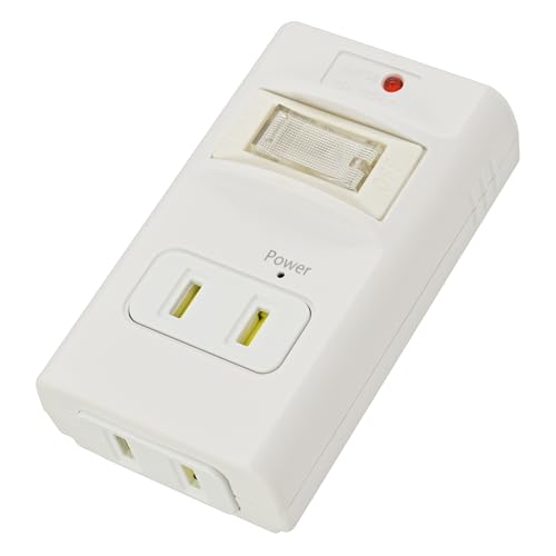 樂天商城 - オーム(OHM)オーム電機 電源タップ 2個口 発煙ガードスイッチ付タップ 通電火災対策 ブレーカー/雷ガード付き HS-A2PH-W 00-2591