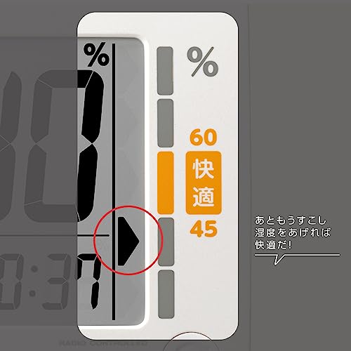 メンズ雑貨Genesisのリズム(RHYTHM) シチズン 温度湿度計 高精度 デジタル (電波時計 機能付き) カレンダー 環境目安表示 ホワイト (白) CITIZEN 13.2x18.6x5.3cm 8RZ232-003｜アングル2