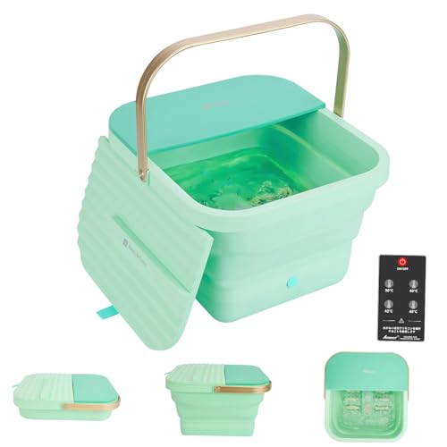 Ameer 足湯器 足湯 フットバス 折り畳め 浴剤可 高温自動オフ バブル機能 加熱・保温機能付き 隠し電源収納 取っ手付き 蓋付き 日本語取扱説明書（PRO 版 リモコン付き、4 段階の温度調整）
